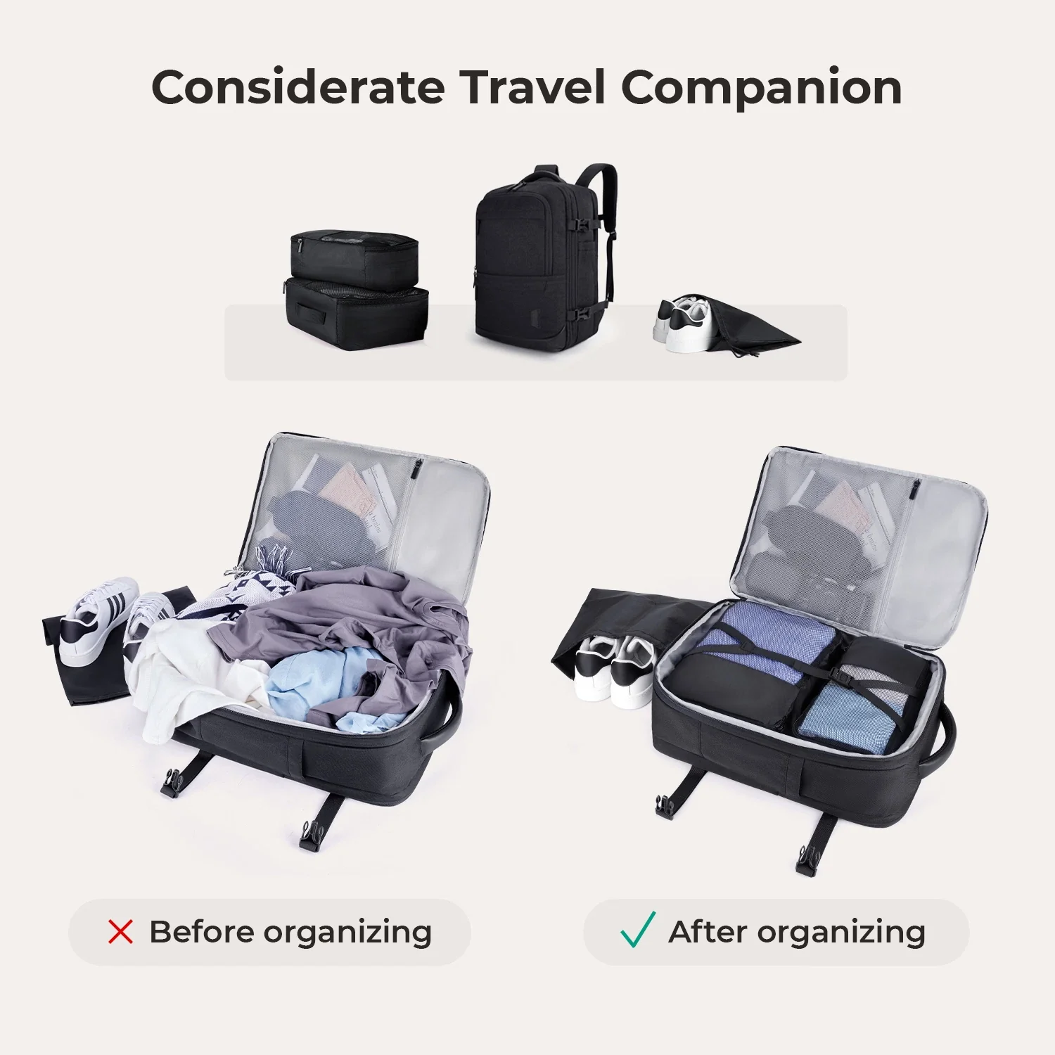 Falco 40L Expandable Airline Approved Carry On Backpack - Image 14