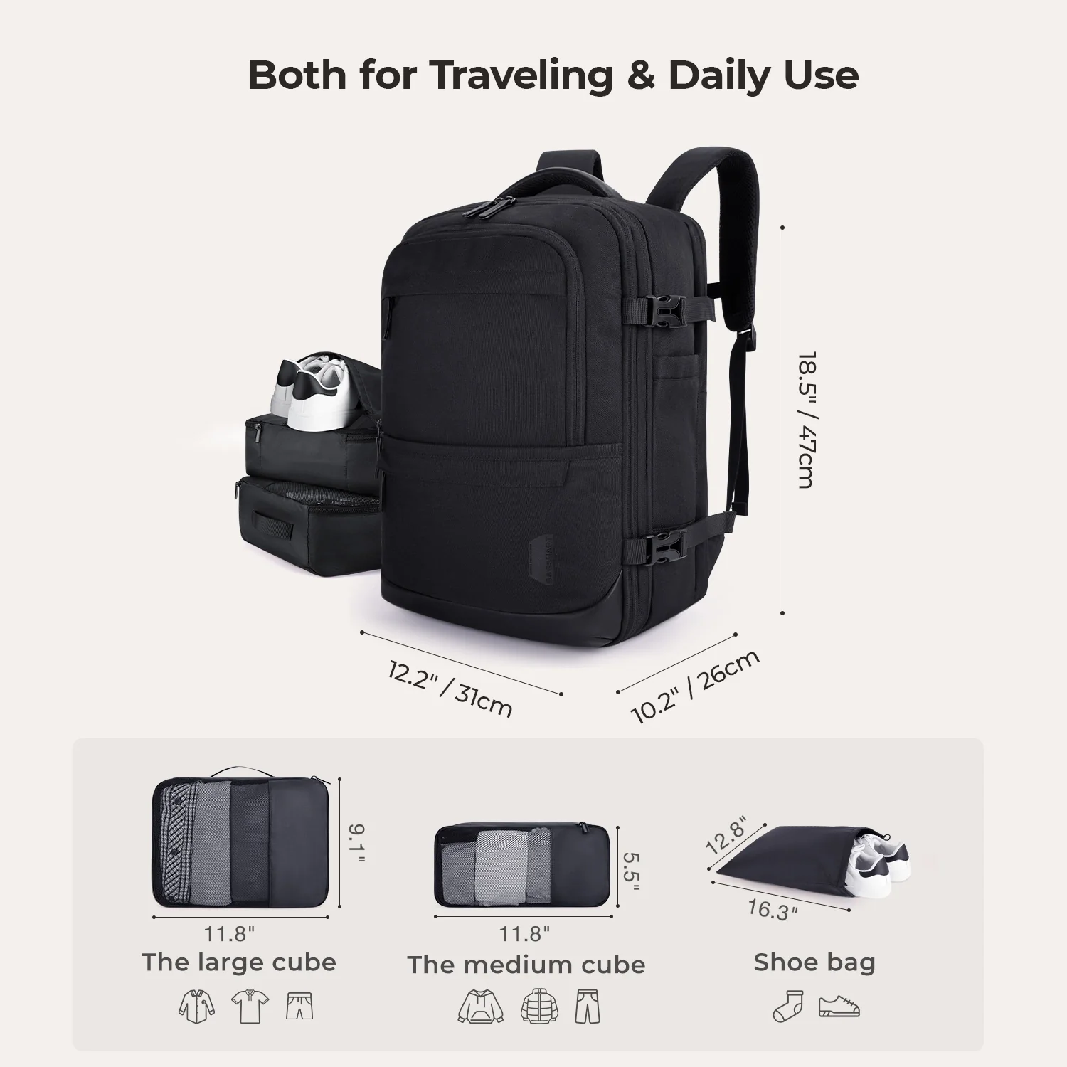 Falco 40L Expandable Airline Approved Carry On Backpack - Image 15