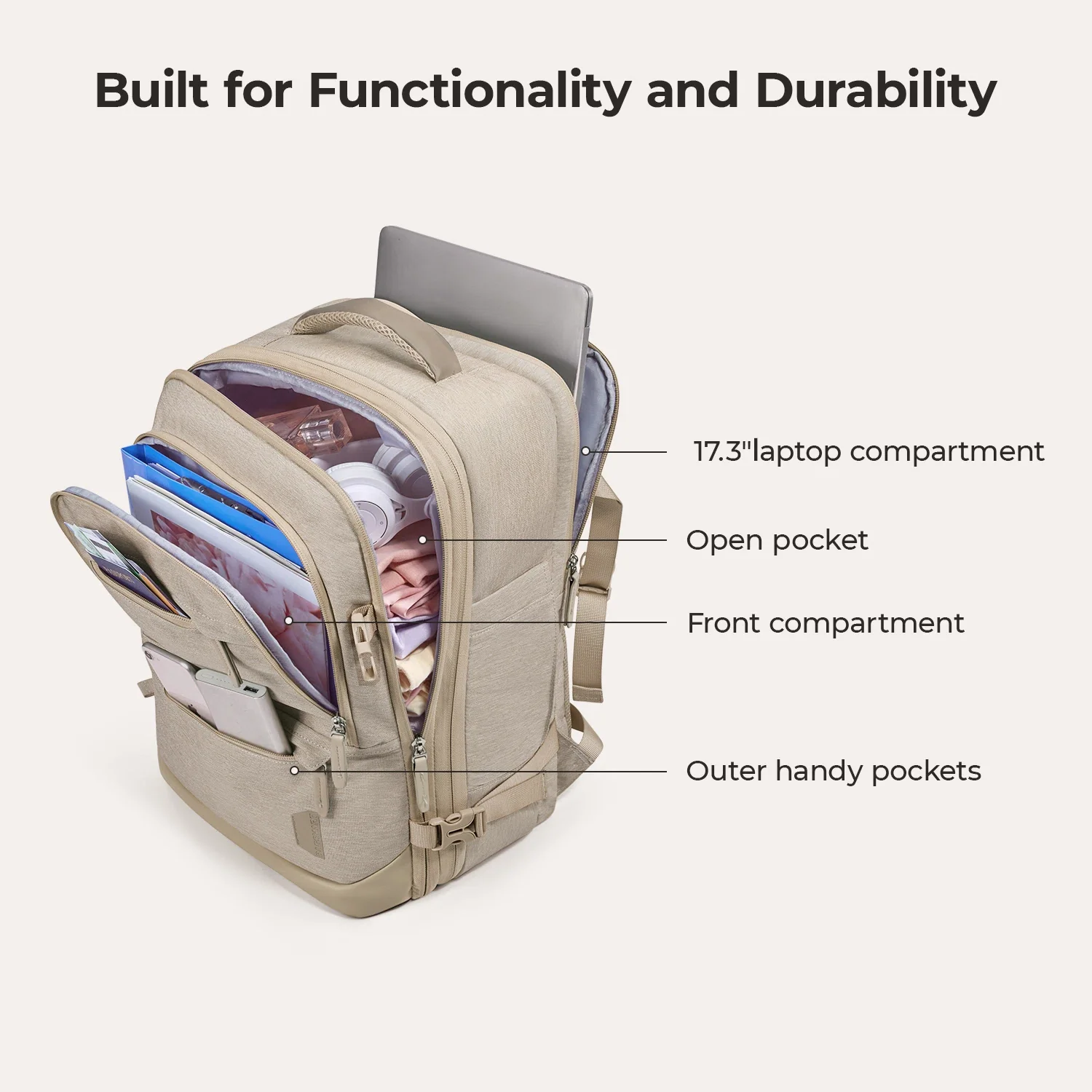 Falco 40L Expandable Airline Approved Carry On Backpack - Image 25
