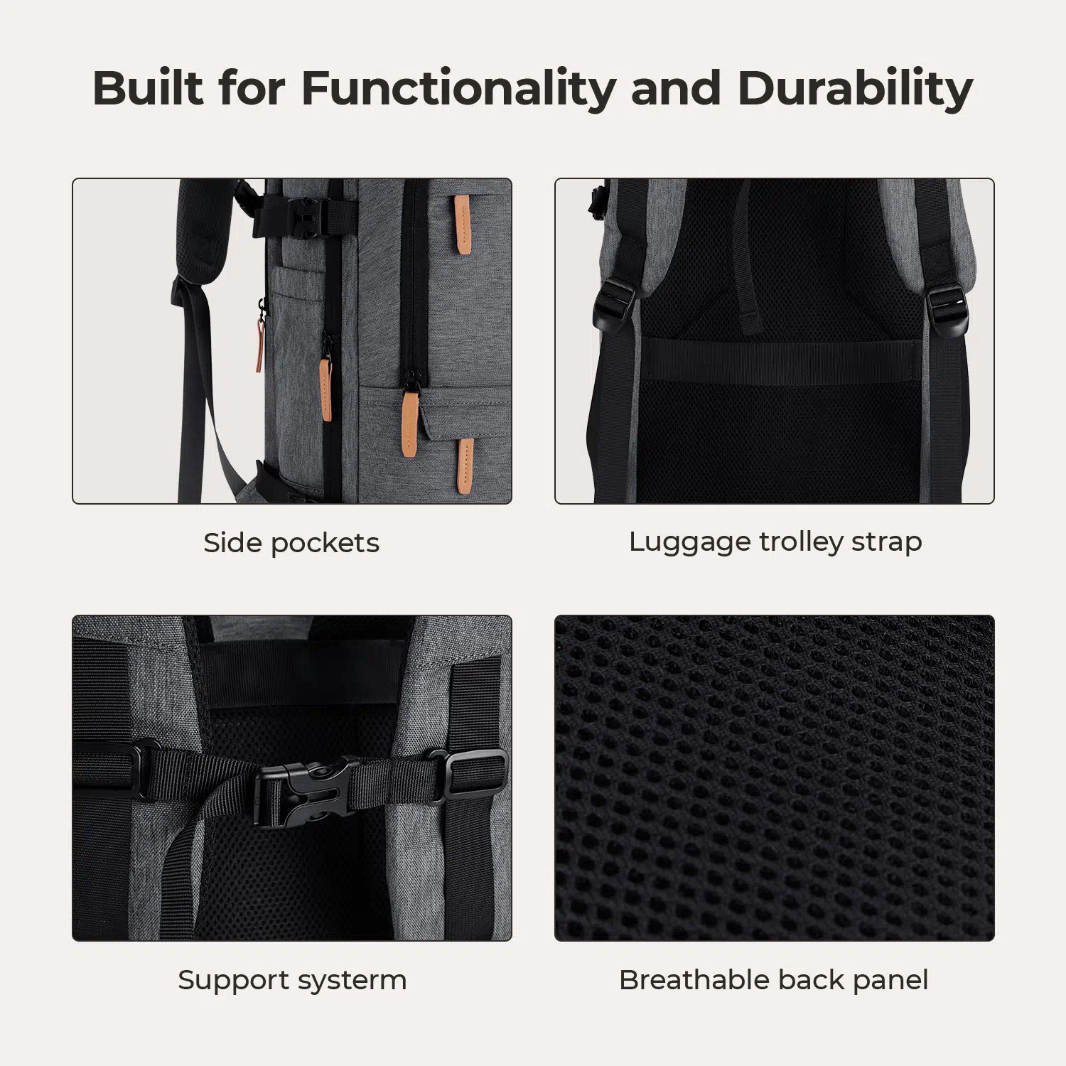 Falco 40L Expandable Airline Approved Carry On Backpack - Image 4