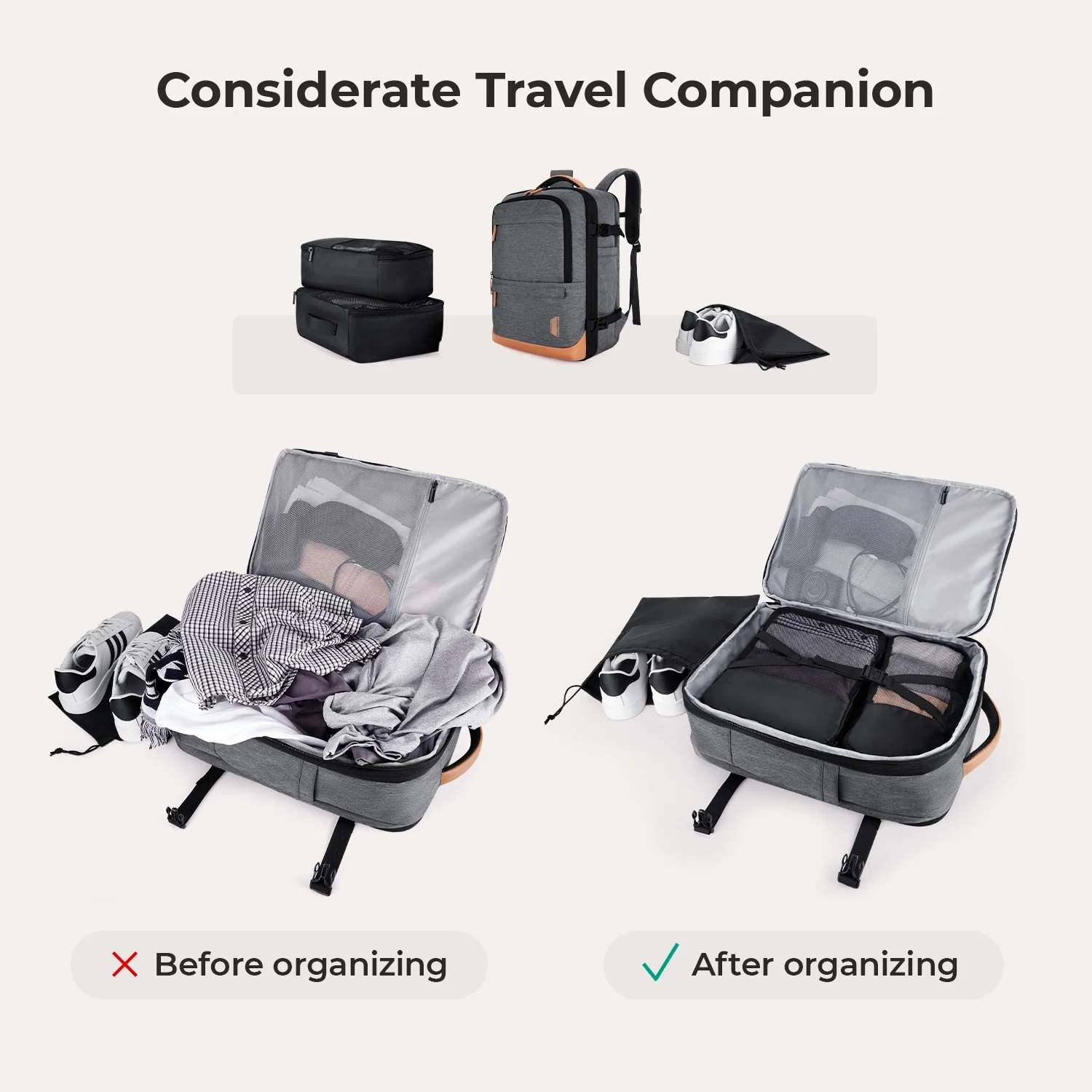 Falco 40L Expandable Airline Approved Carry On Backpack - Image 5