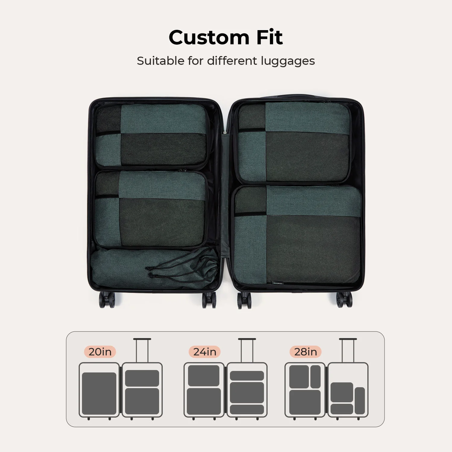 6PCS Compression Travel Packing Cubes for Suitcases - Image 20