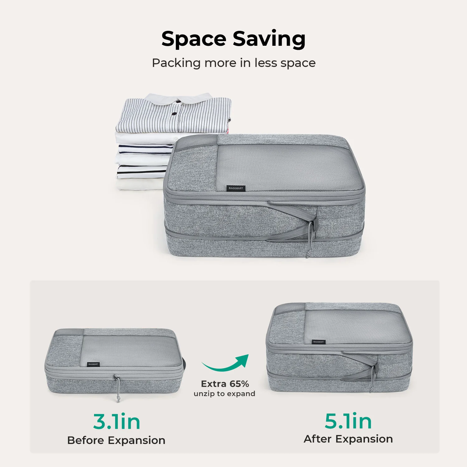 6PCS Compression Travel Packing Cubes for Suitcases - Image 32