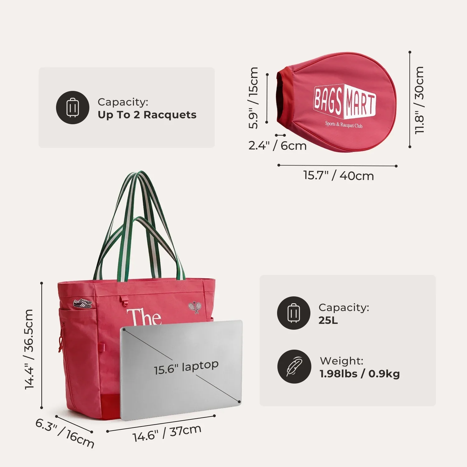 Advantage 25L Tennis Tote - Image 45