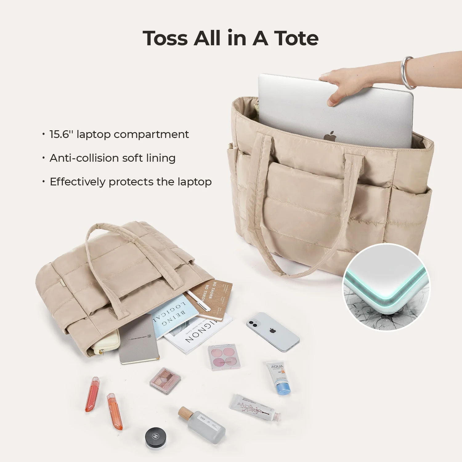 The Bubble 20L Puffy 15.6" Laptop Work Tote - Image 12