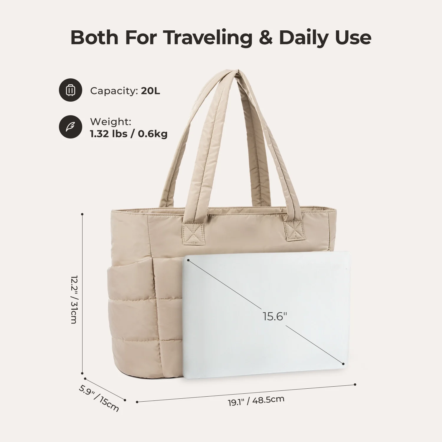 The Bubble 20L Puffy 15.6" Laptop Work Tote - Image 13