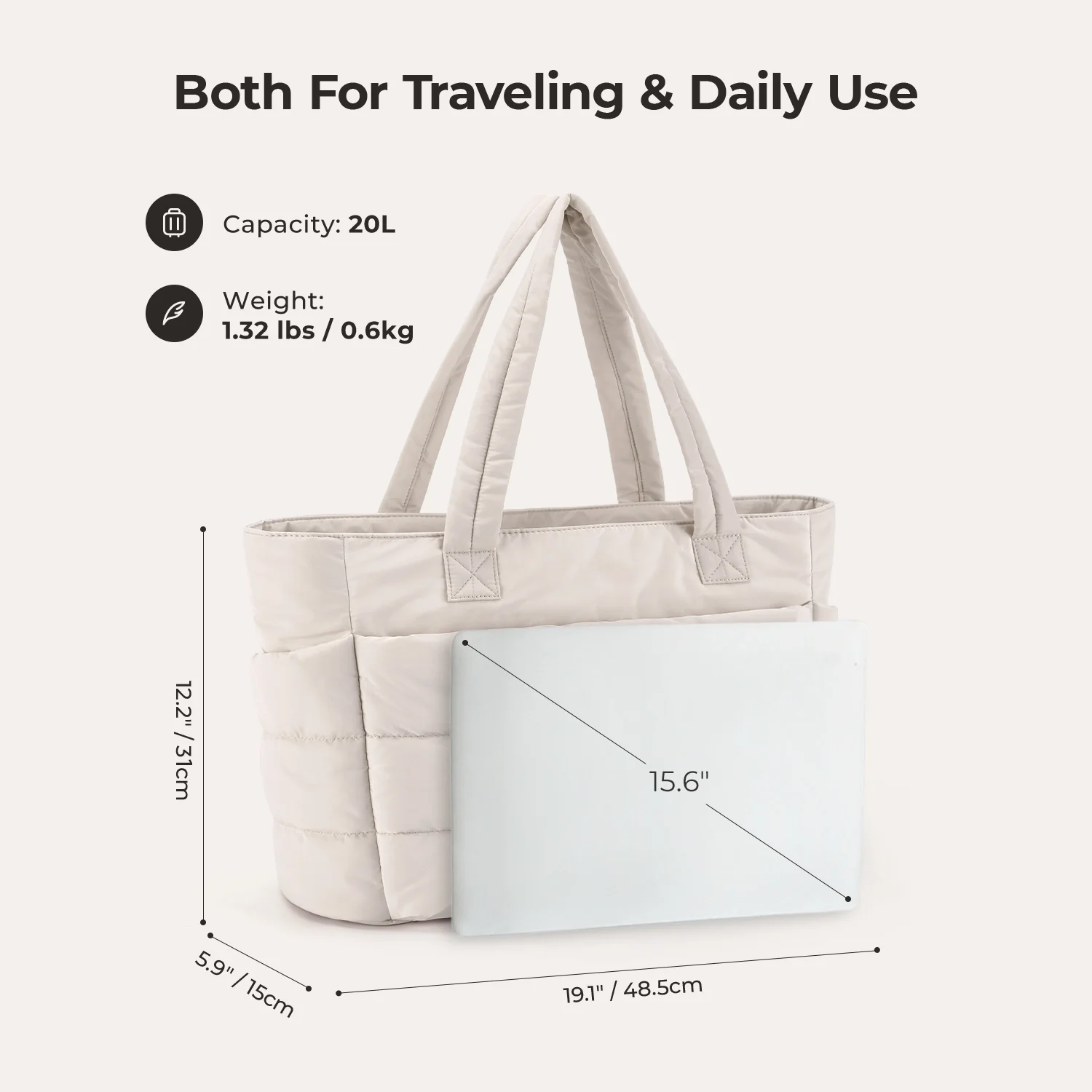 The Bubble 20L Puffy 15.6" Laptop Work Tote - Image 22