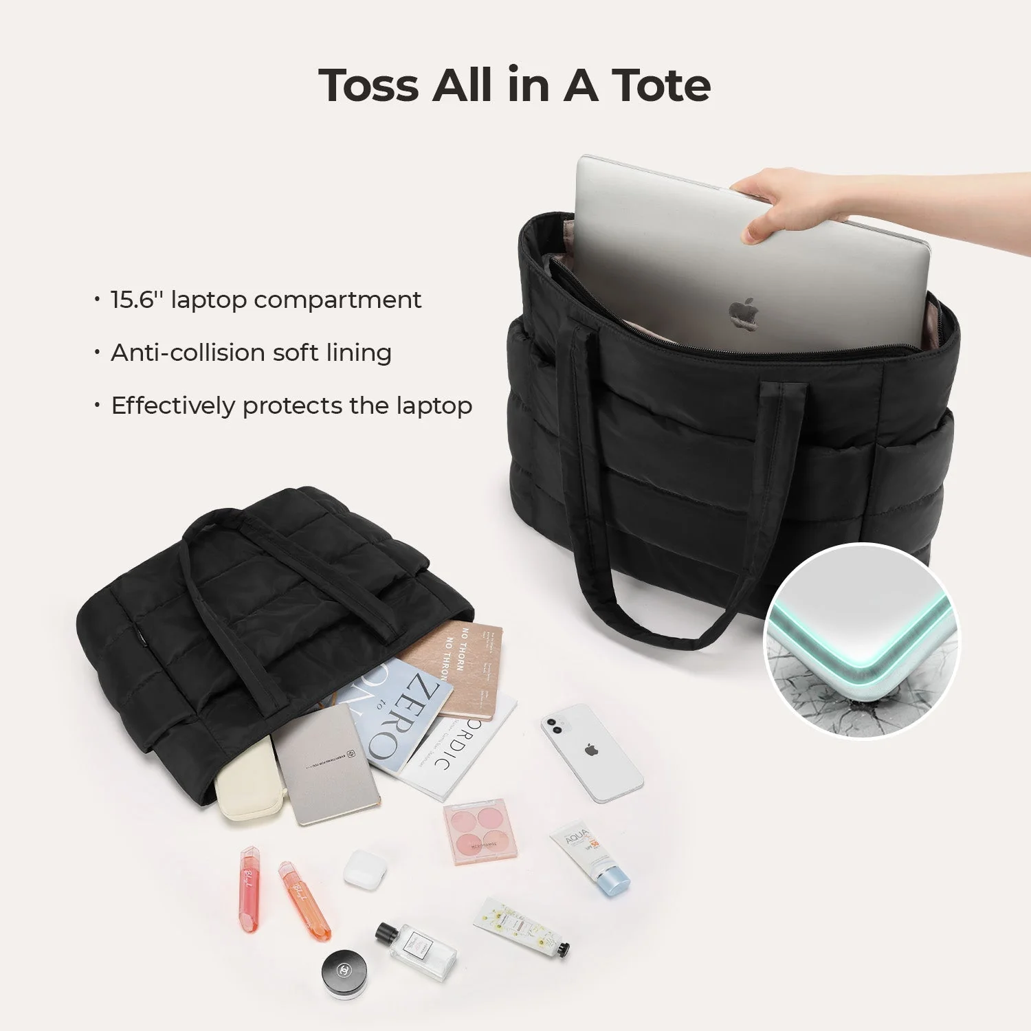The Bubble 20L Puffy 15.6" Laptop Work Tote - Image 3
