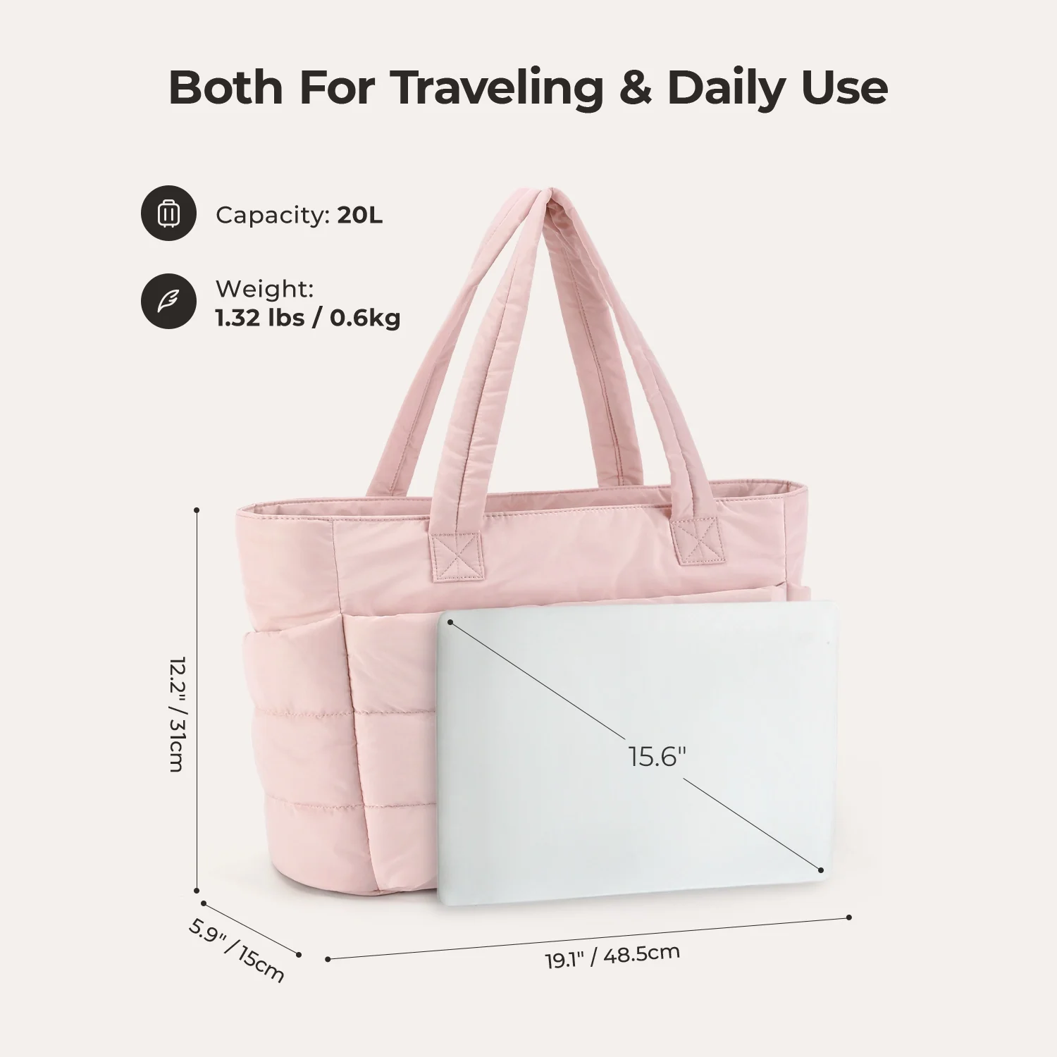 The Bubble 20L Puffy 15.6" Laptop Work Tote - Image 31
