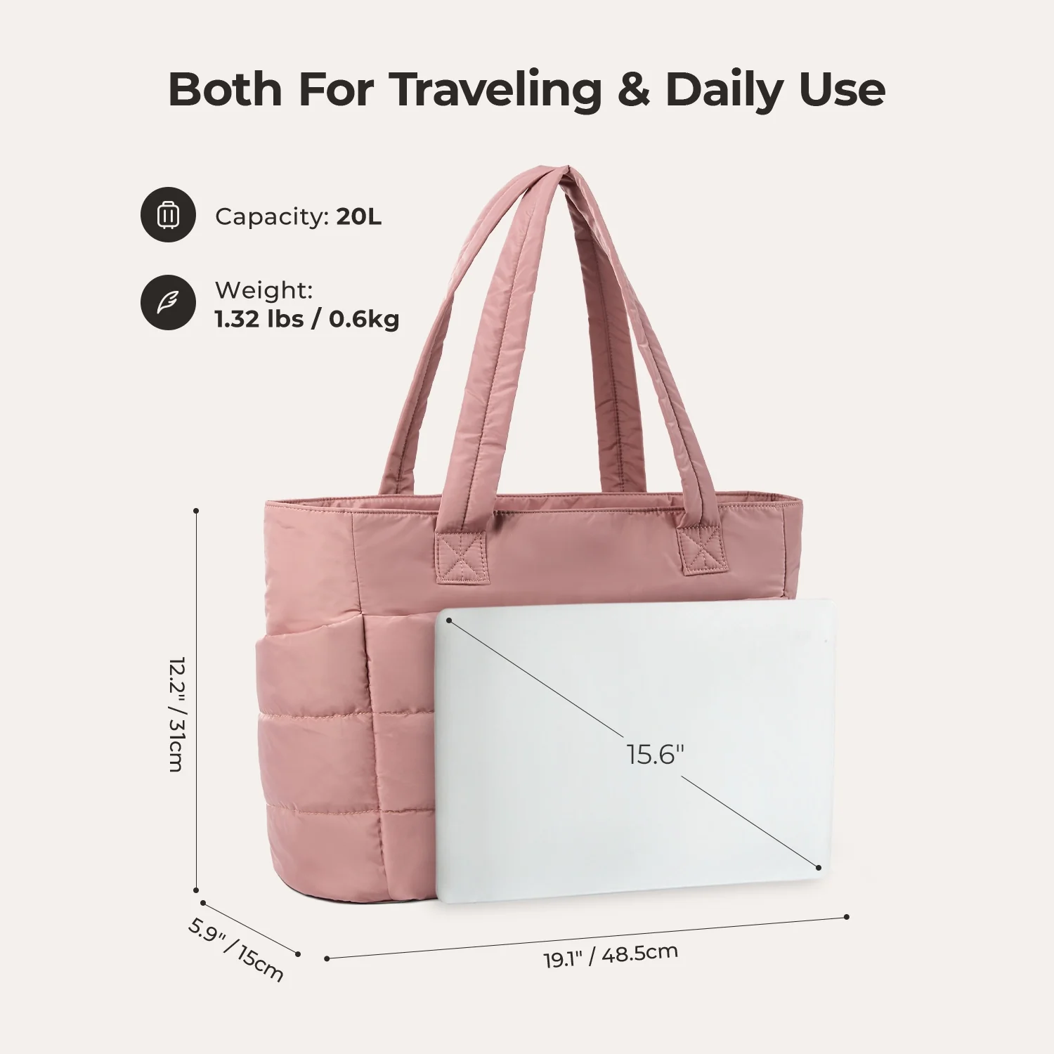 The Bubble 20L Puffy 15.6" Laptop Work Tote - Image 40