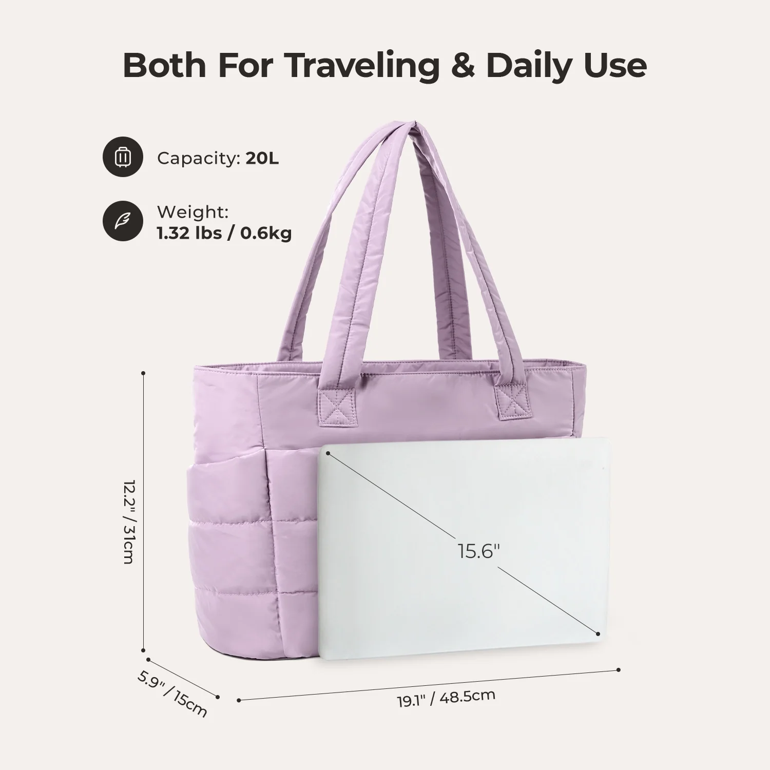 The Bubble 20L Puffy 15.6" Laptop Work Tote - Image 61