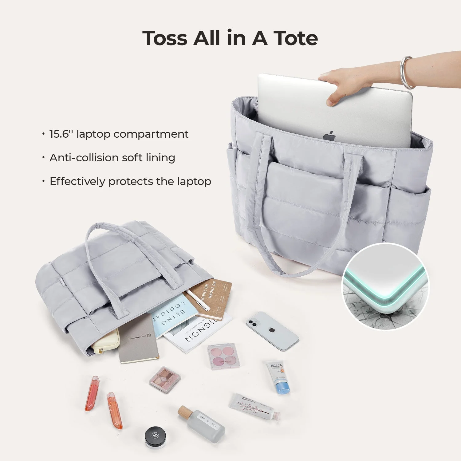 The Bubble 20L Puffy 15.6" Laptop Work Tote - Image 69