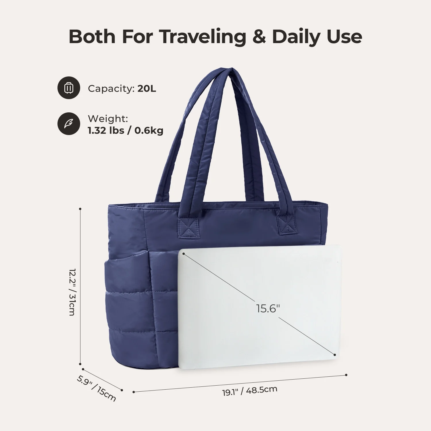 The Bubble 20L Puffy 15.6" Laptop Work Tote - Image 79