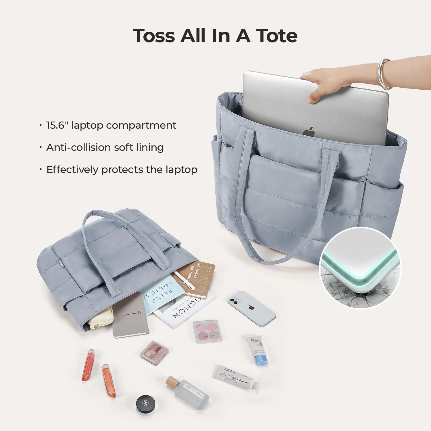 The Bubble 20L Puffy 15.6" Laptop Work Tote - Image 87