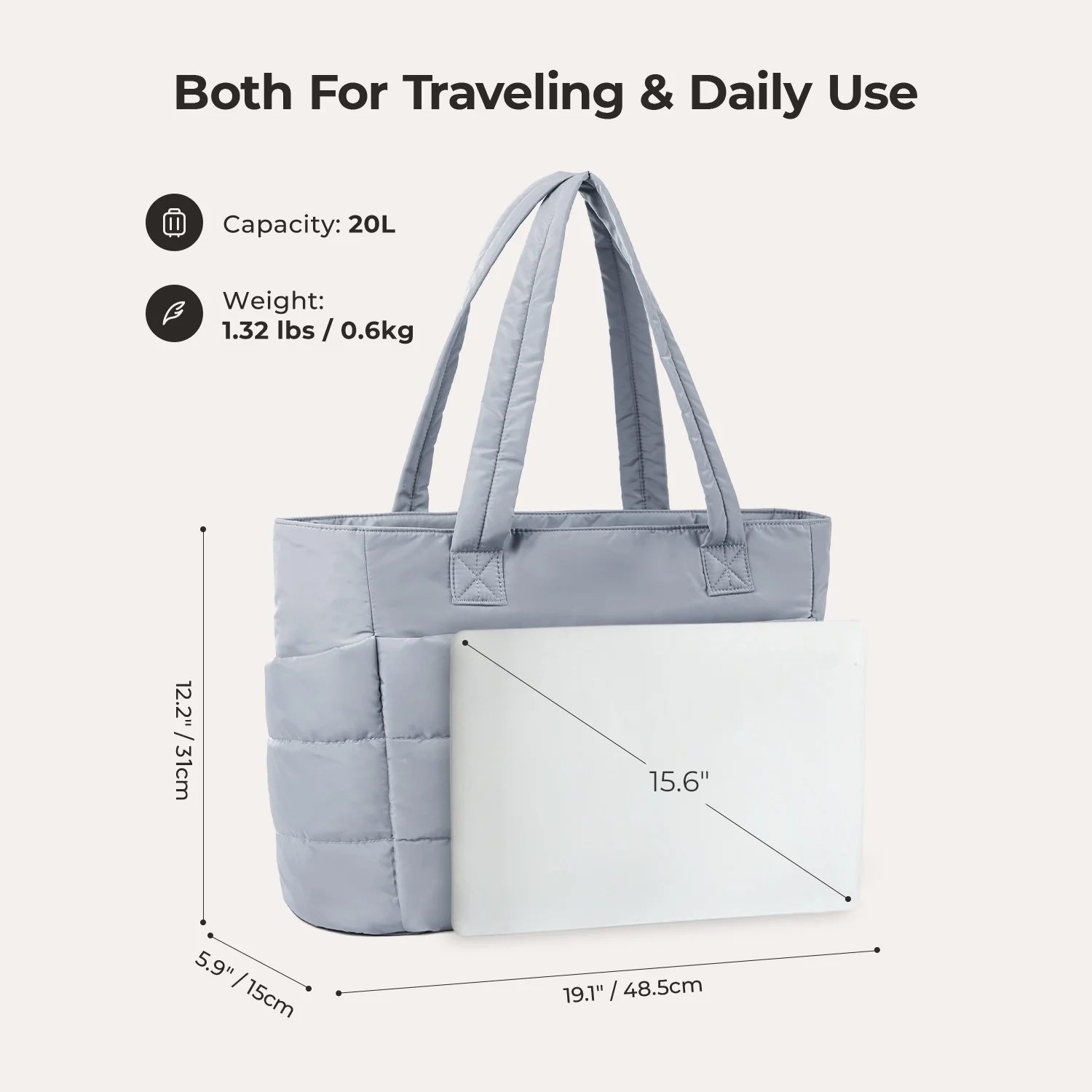 The Bubble 20L Puffy 15.6" Laptop Work Tote - Image 88