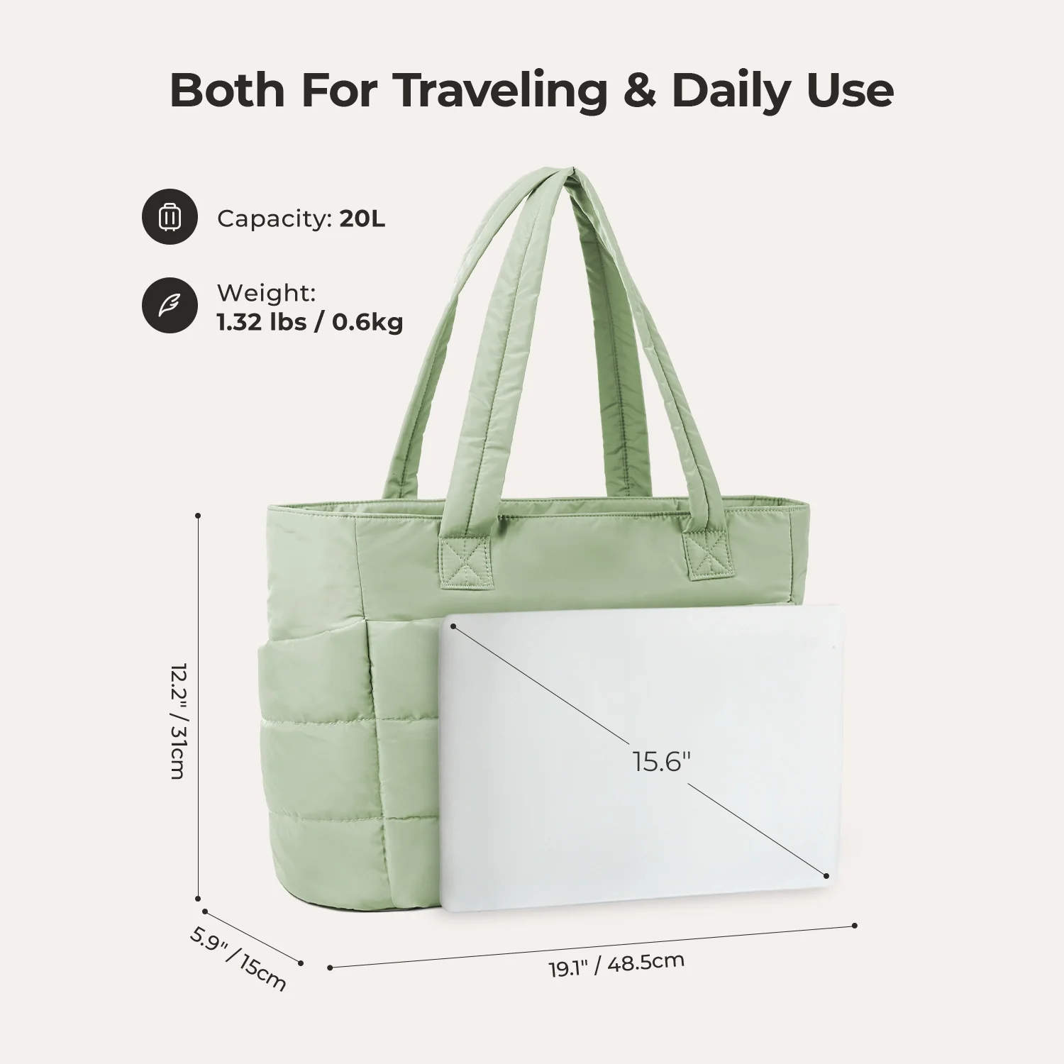 The Bubble 20L Puffy 15.6" Laptop Work Tote - Image 97