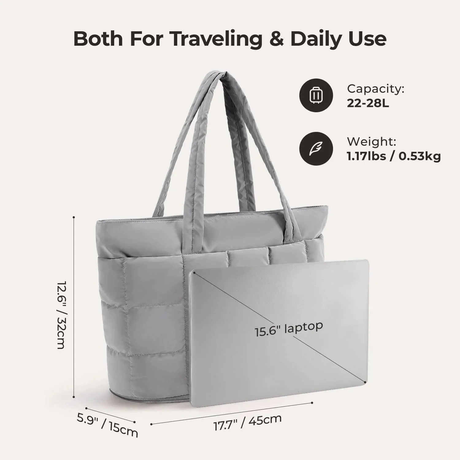 Bubble 22L-28L Expandable Puffer Travel Tote Bag - Image 13
