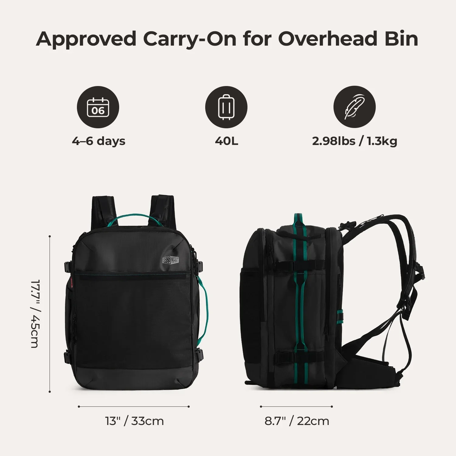 Blast Pro 40L Travel Backpack - Image 23