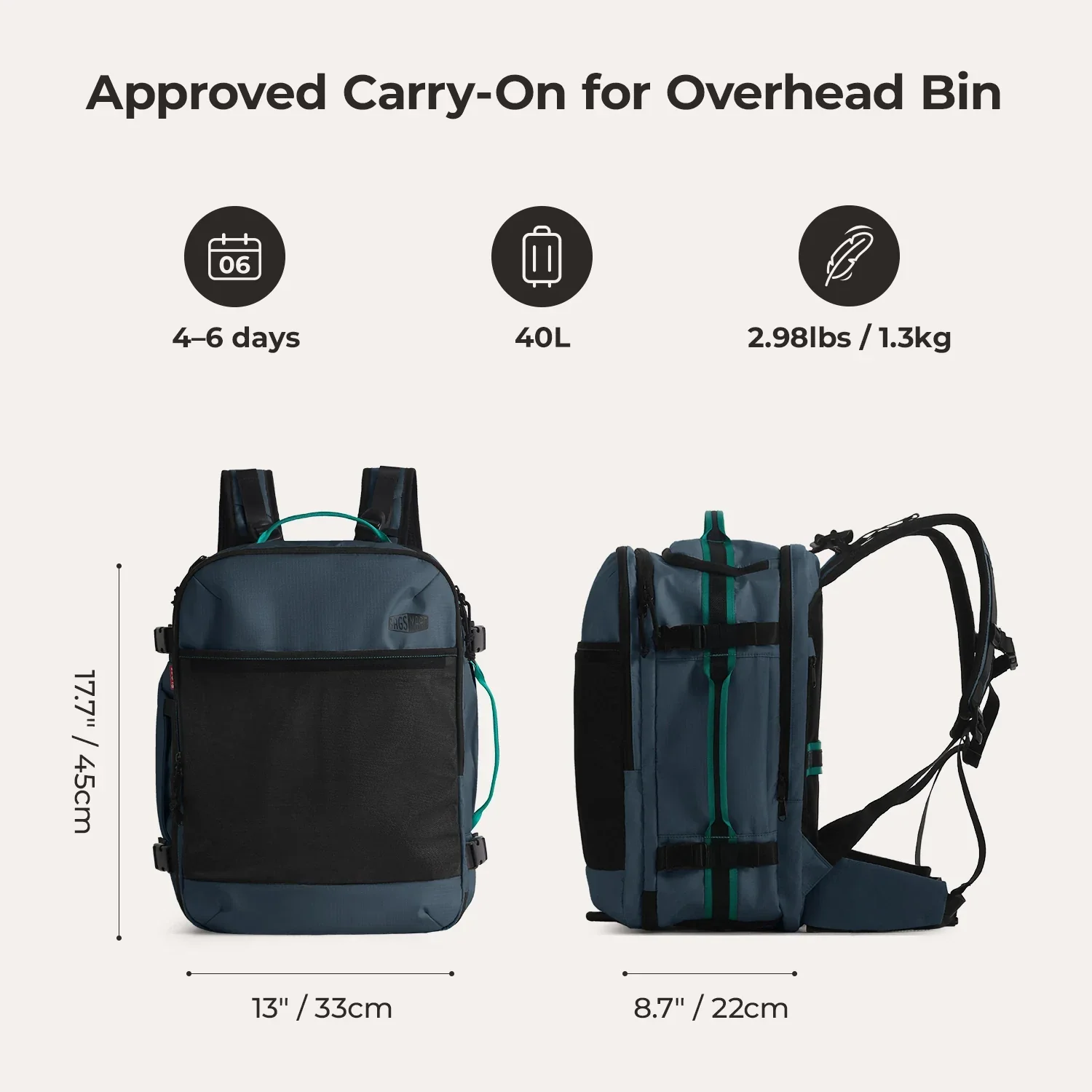Blast Pro 40L Travel Backpack - Image 43