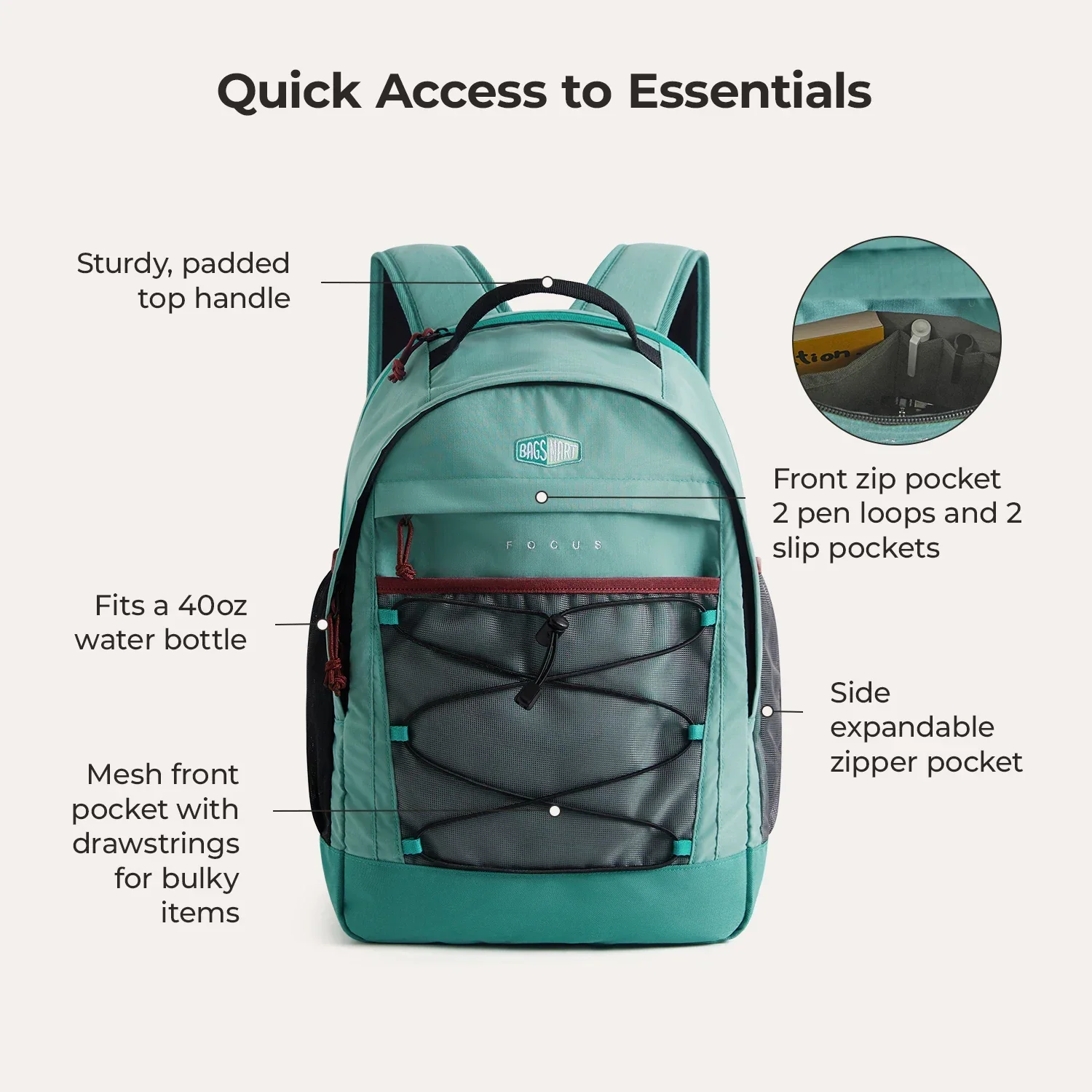 Focus 15.6" Laptop Backpack - Image 31