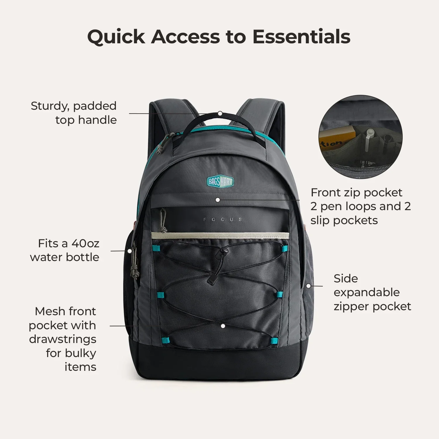 Focus 15.6" Laptop Backpack - Image 52
