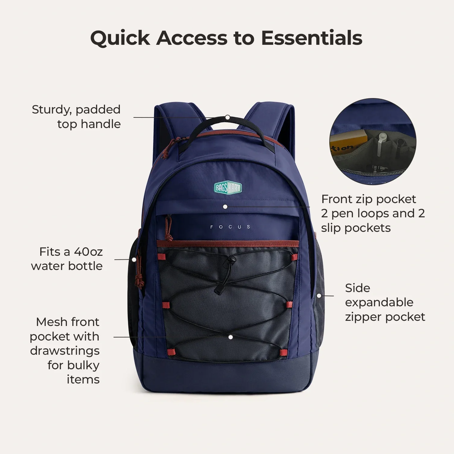 Focus 15.6" Laptop Backpack - Image 73