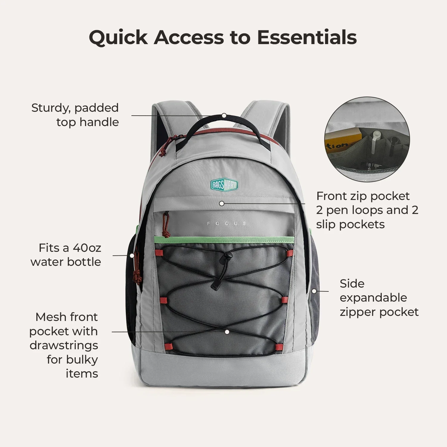 Focus 15.6" Laptop Backpack - Image 94