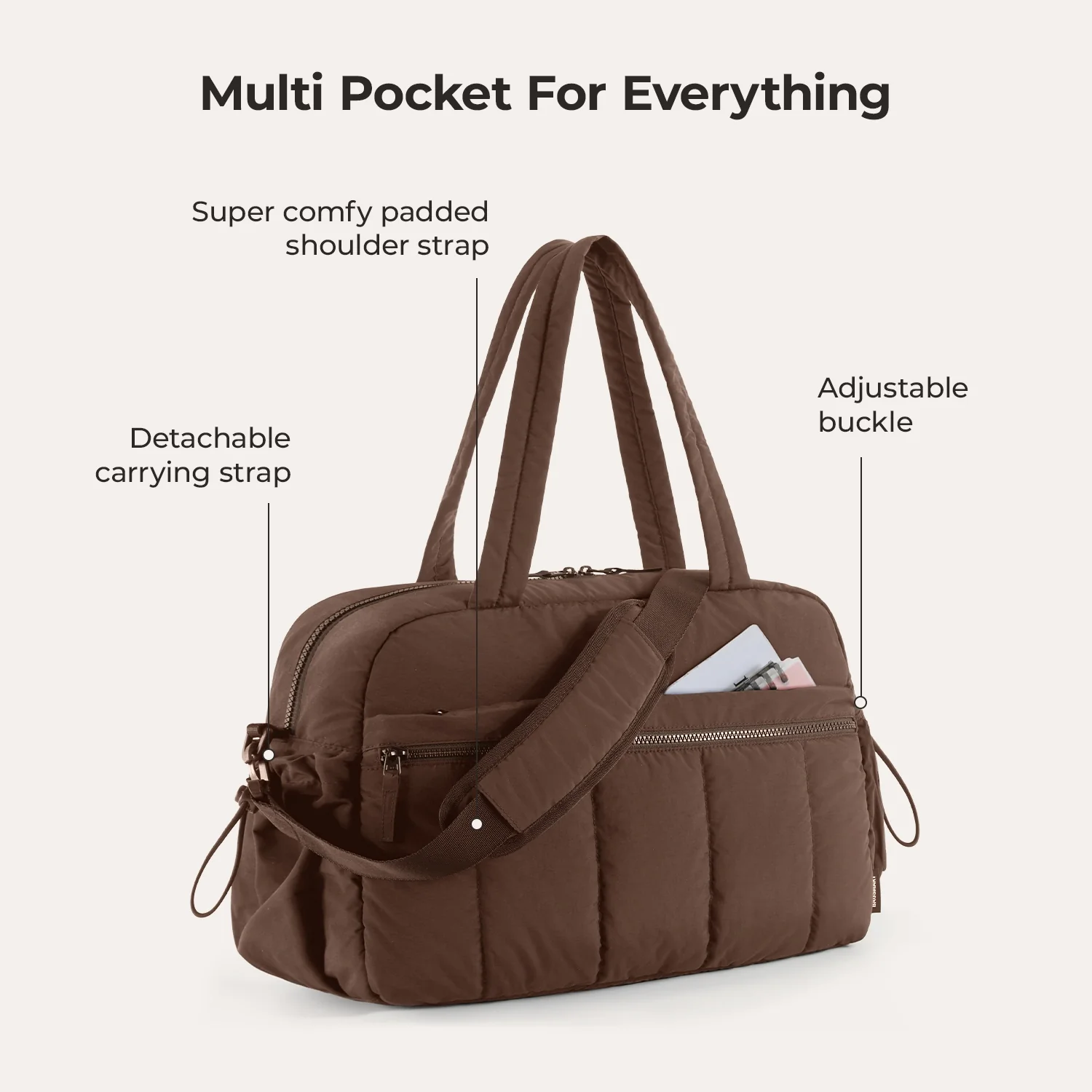 Puffy Water-Resistant Gym & Travel Duffle Bag - Image 11