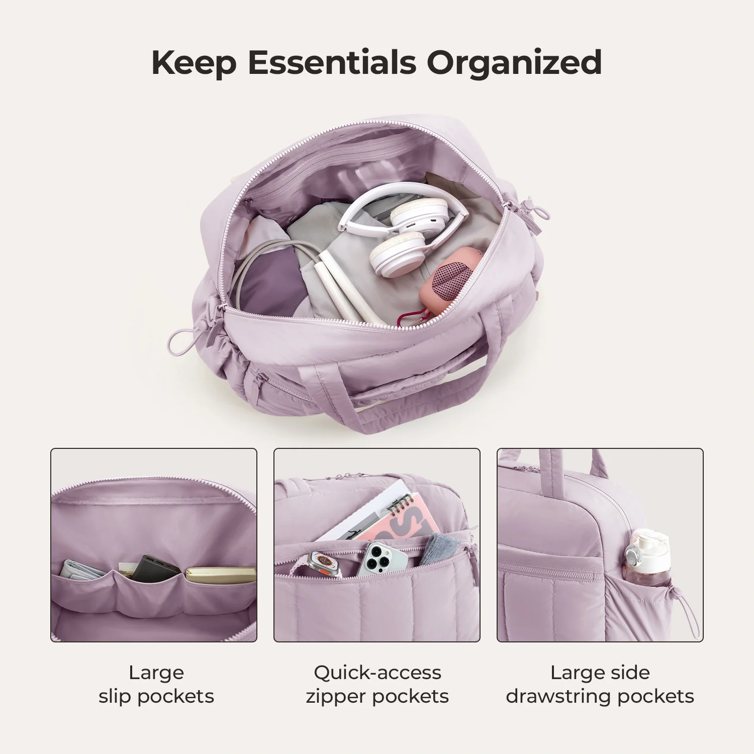 Puffy Water-Resistant Gym & Travel Duffle Bag - Image 46