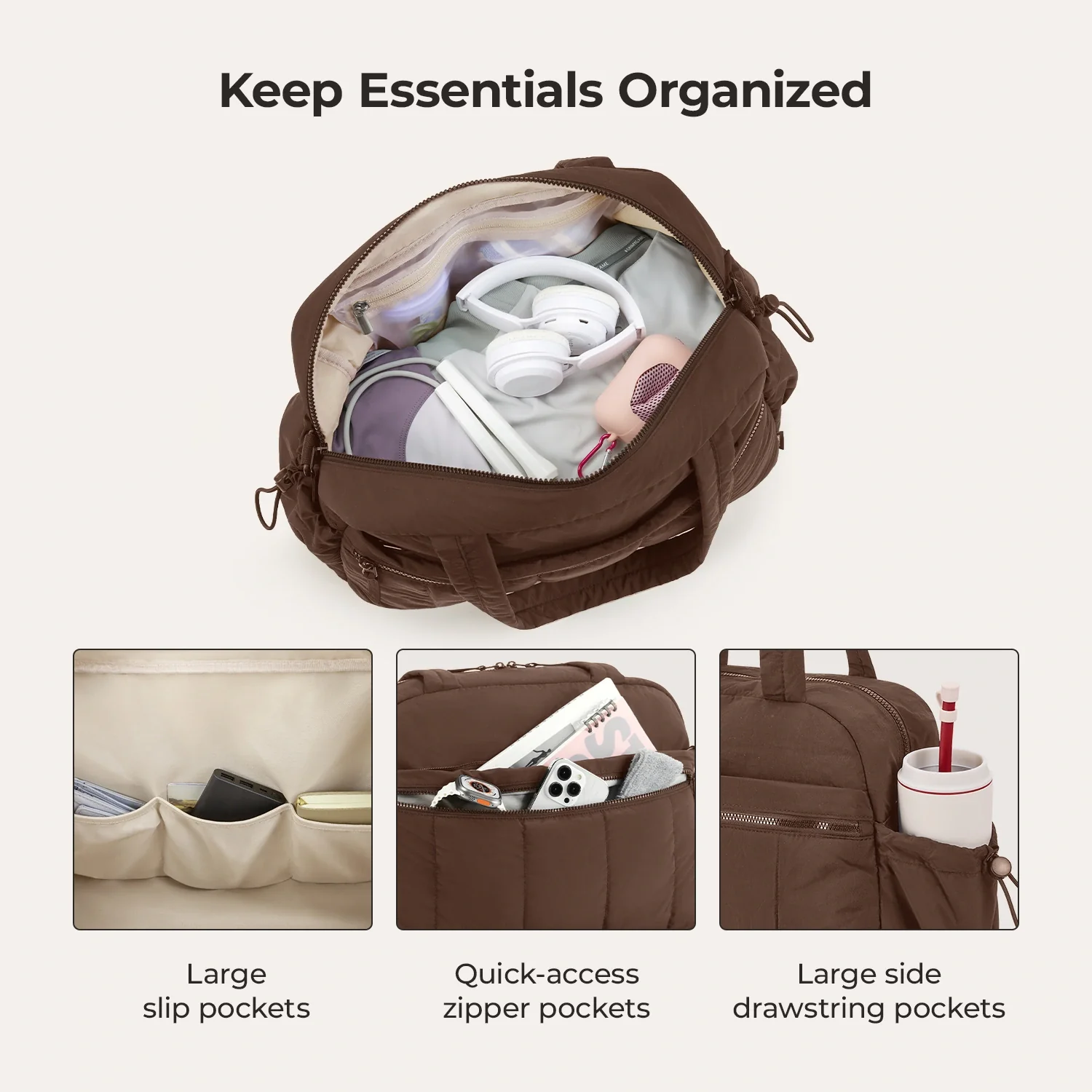 Puffy Water-Resistant Gym & Travel Duffle Bag - Image 8